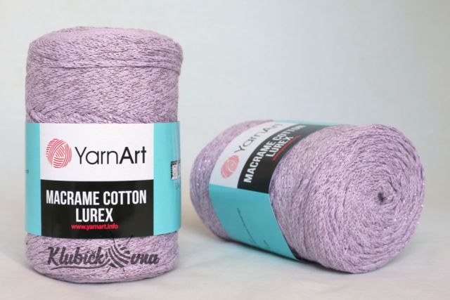 Příze Macrame Cotton Lurex 734 levandulová (fialový lurex)