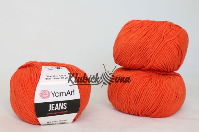 Příze Jeans 85 tmavě oranžová